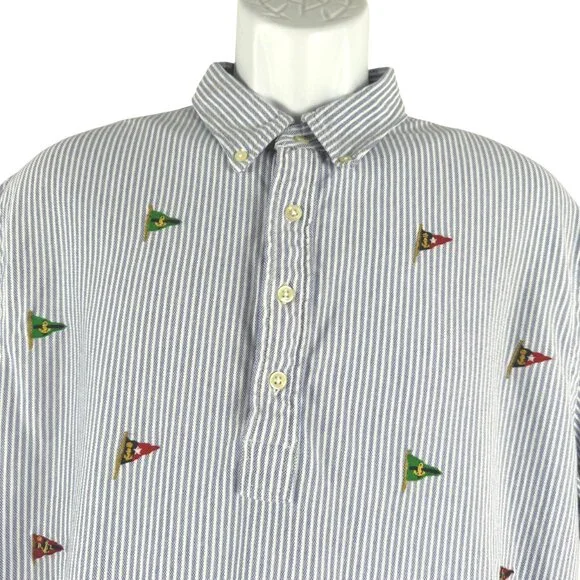 Ralph Lauren Polo Shirt XL Short Sleeve Nautical Flag Embroidered Knit TP-3733 - Picture 3 of 8
